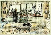 Carl Larsson blomsterfonstret oil painting on canvas